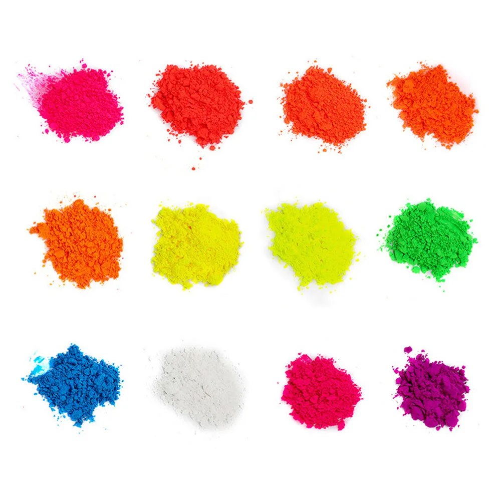 

50g/1Bag Nail Art Fluorescent Glitter Powder 12Colors Neon Effect Designs Dust Tips 3D Fine Pigment Iridescent Nail Decorations