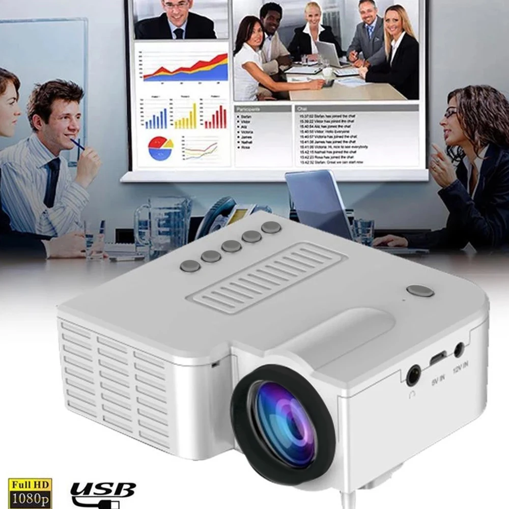 

UNIC UC28C Mini Portable Video Projector LED WiFi Projector 16.7M Video Home Cinema Movie Game Cinema Office Video Projector