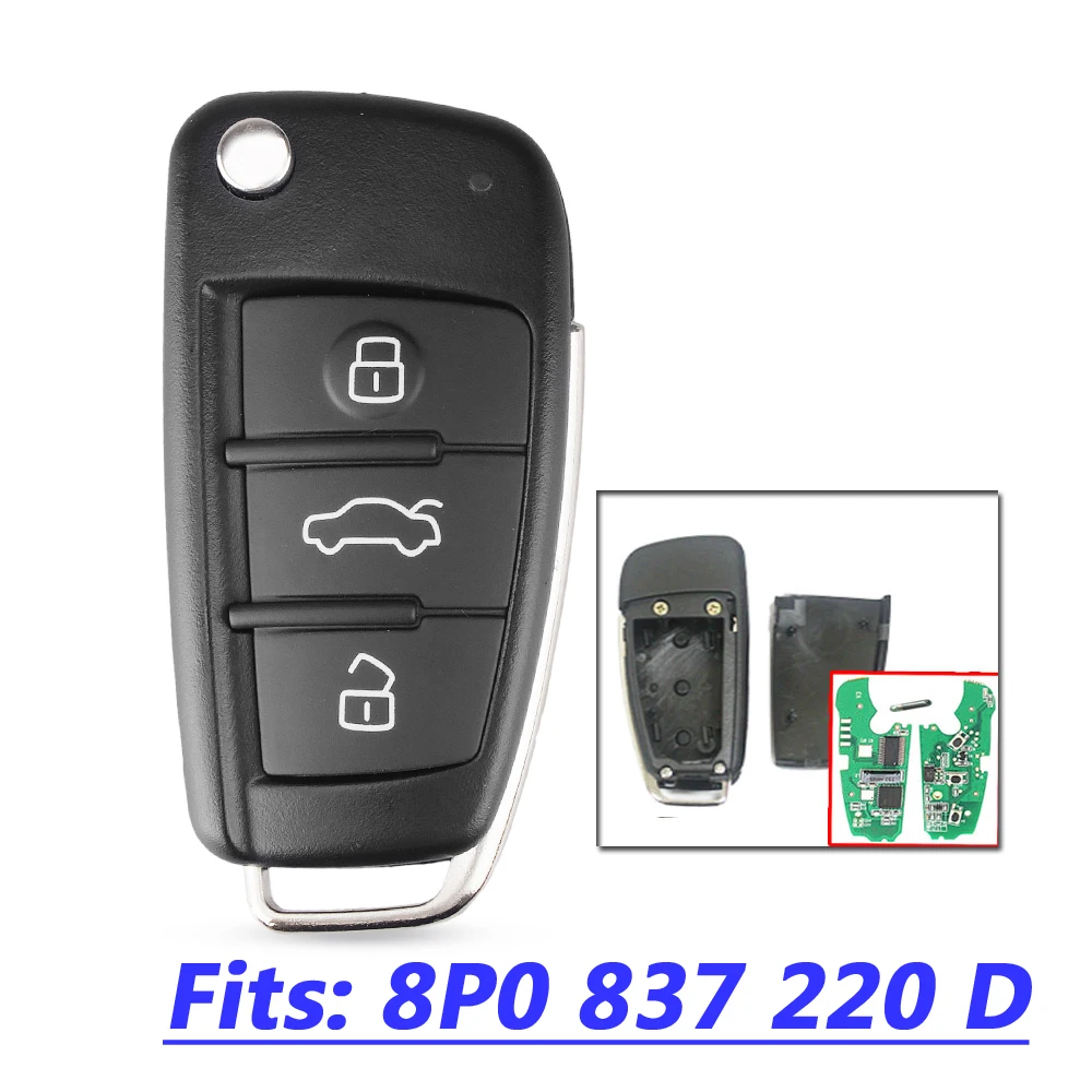 Автомобильный Дистанционный ключ для Audi A3 S3 A4 S4 TT 434 МГц 8P0837220D 8P0 837 220 D 220D 2005 2006 2007
