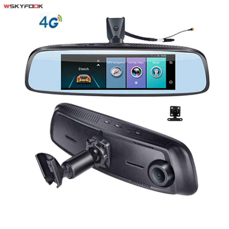 7,8" 4G Специальный кронштейн Автомобильная камера зеркало Android gps DVR с двумя камерами s wifi dash cam ADAS дистанционный видеорегистратор - Название цвета: Черный