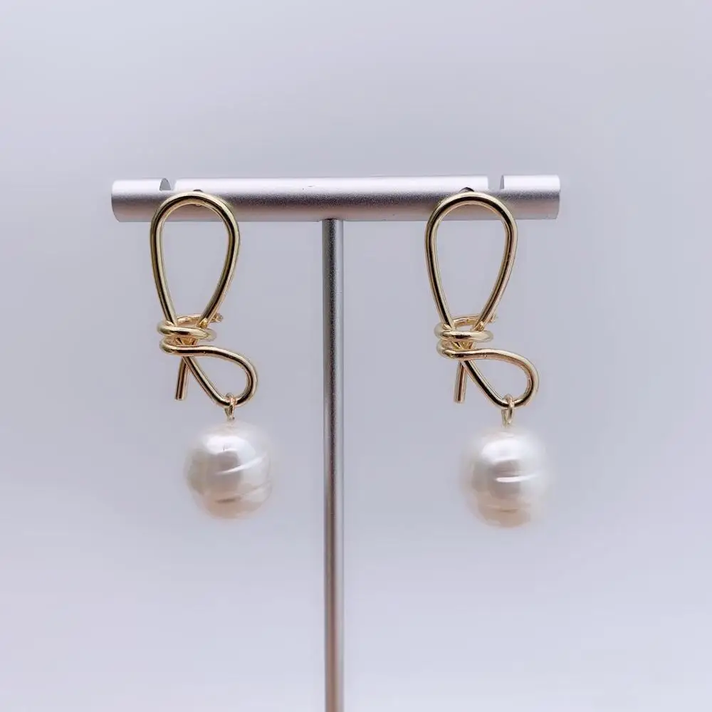 Новые золотые и белые серьги из искусственного жемчуга модные ювелирные изделия