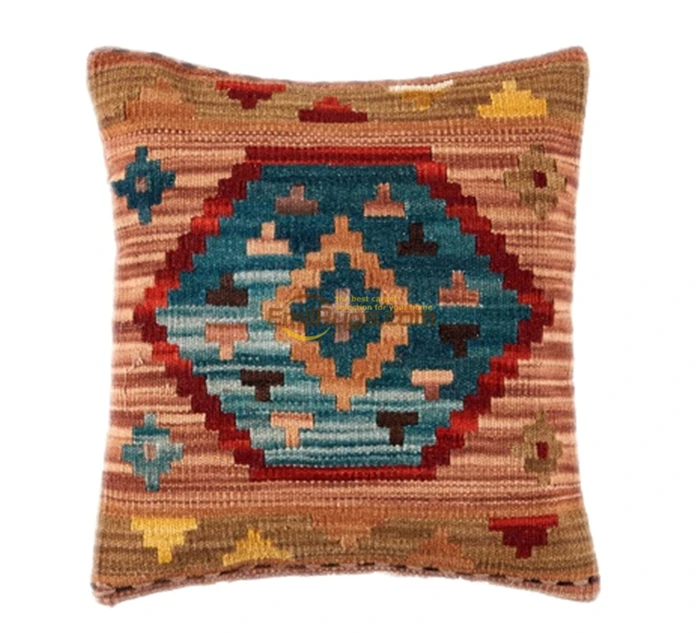Шерстяная подушка с цветочным рисунком Kilim наволочка ручной работы Тканые