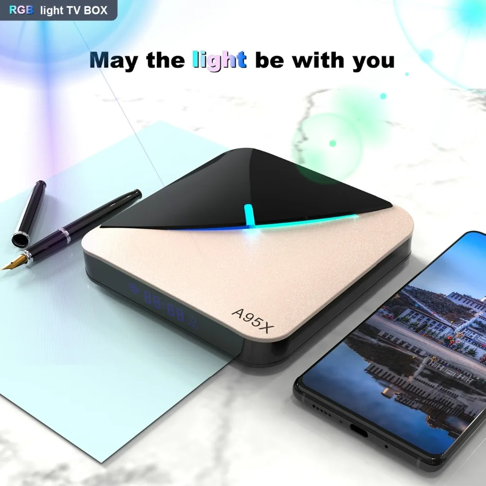 LEMADO A95XF3 ТВ приставка Android 9,0 Amlogic S905X3 4K голосовой помощник Google 4 ГБ ОЗУ 64 Гб ПЗУ 5G wifi Смарт ТВ приставка поддержка PLEX