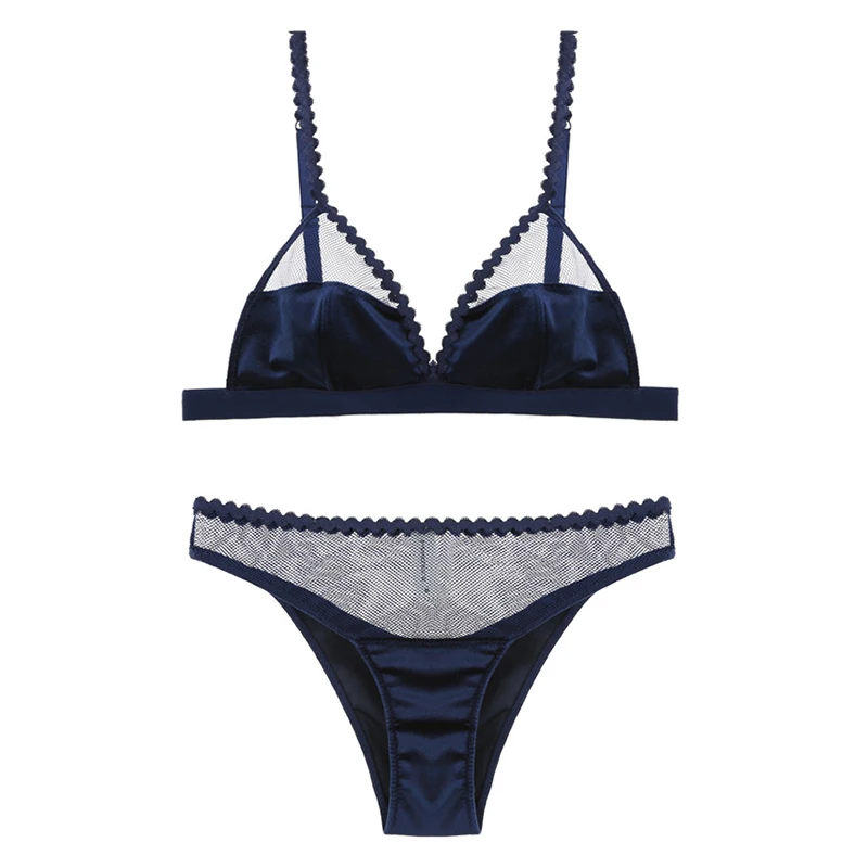 Привлекательный сетчатый Бархатный комплект с французским бралеттом в стиле