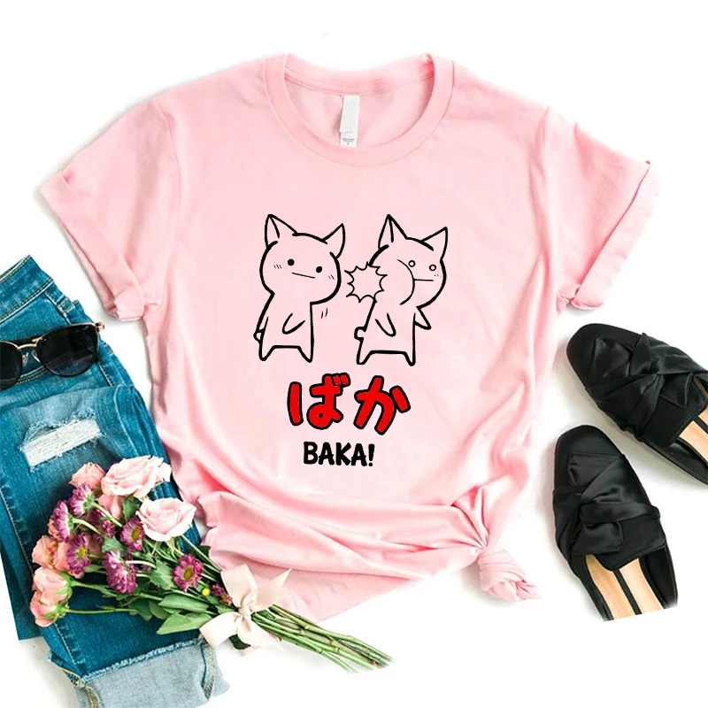 Студенческая Эстетическая графическая футболка Baka Rabbit Slap уличная Летняя женская