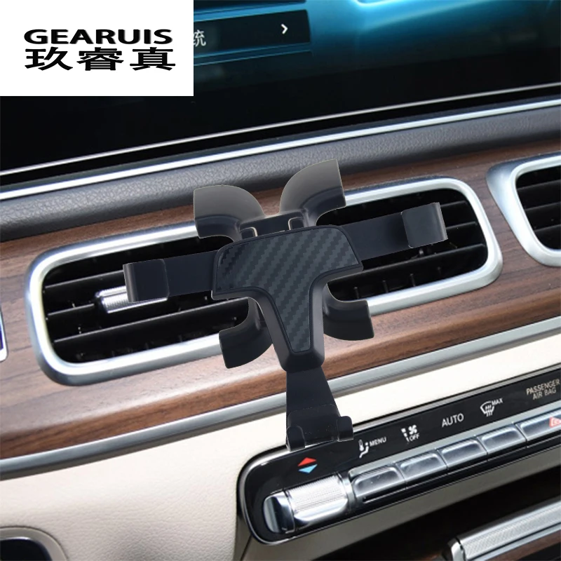 

Car Styling Phone Holder For Mercedes Benz GLE W167 GLS Air Conditioning Vent frame covers Stickers Stand Clip Mount Accessories