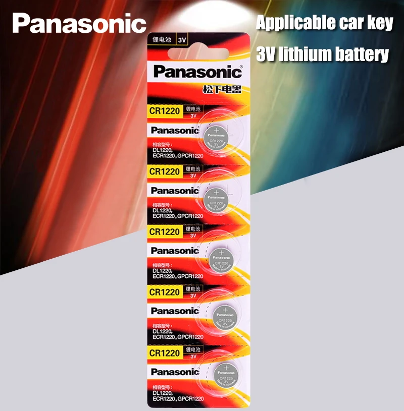 

5PCS/LOT Original Panasonic CR1220 Button Cell Batteries CR 1220 3V Lithium Coin Battery BR1220 DL1220 ECR1220 LM1220
