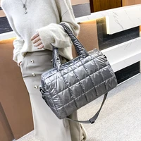 2022 fashion women winter space bale cotton luxury designer handbags ladies bags down bright shoulder bag female tote sac a main