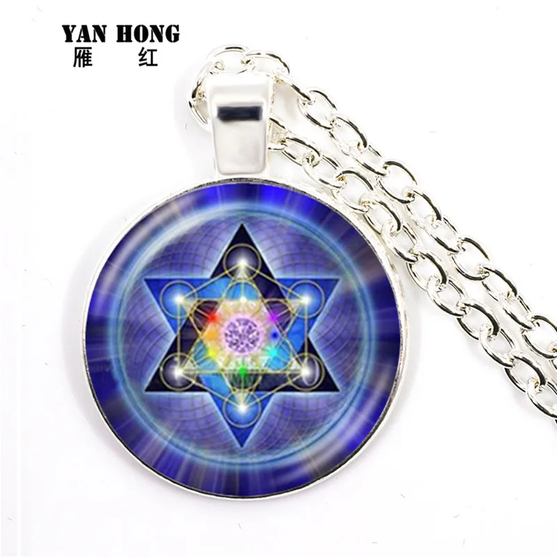 Кулон Metatron в виде священного кубика ожерелье с геометрическим цветком жизни