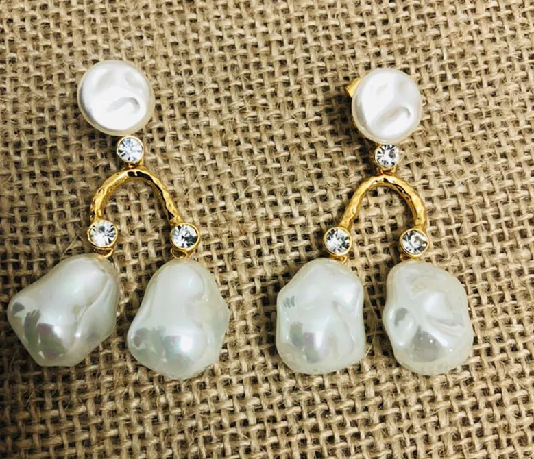 Brand Fashion Anomalistic pear Jewelry For Women Freshwater Pear Earrings Party irregular Tassel leaf shape for women | Украшения и