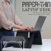 paper thin durable laptop desk for bed office portable notebook pc holder foldable laptop stand mini desk for tablet pc black