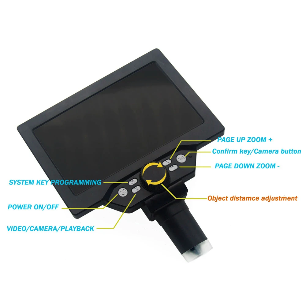

G1200 Digital Microscope 7-inch HD LCD display 12MP 1-1200X Continuous Amplification Magnifier With Aluminum Alloy Stand Base