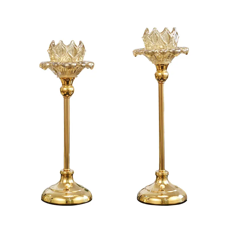 Скандинавский Золотой подсвечник Декор роскошный стеклянный набор