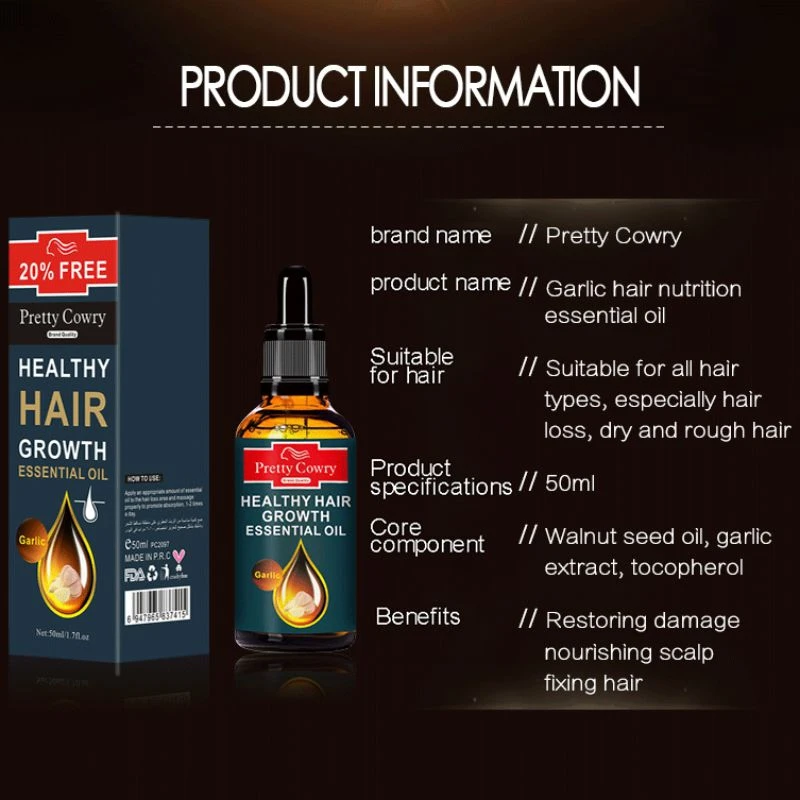 

Ginseng Garlic Essential Oil Hair Root Anti-Hair Loss Hair Growth Liquid Hair Growth Liquid Nourishing Scalp Hair Care Hot
