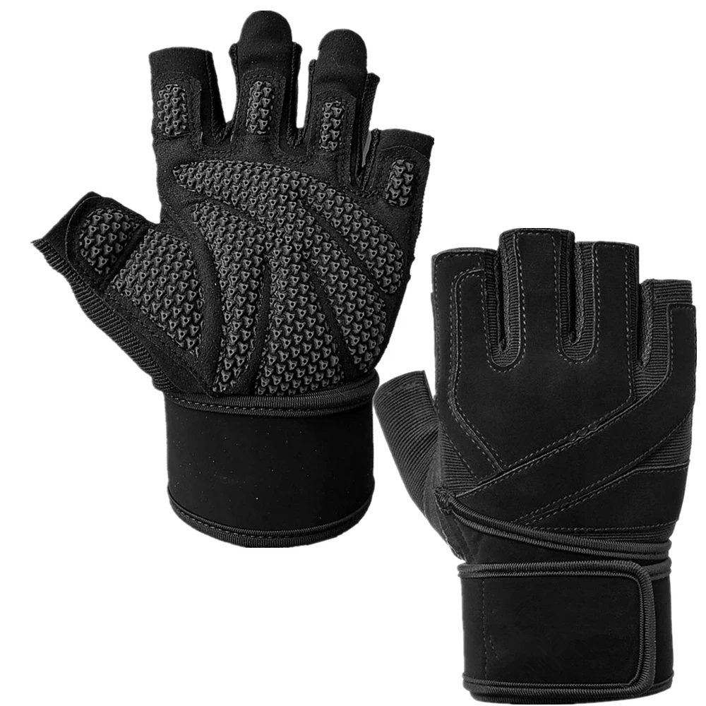 Перчатки с открытыми пальцами для бодибилдинга тяжелой атлетики тренажерного