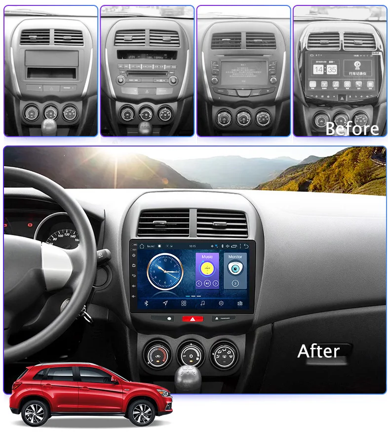 Wanqi 10 1 дюймов Android автомобильный мультимедийный плеер система для Mitsubishi ASX 2013 2014