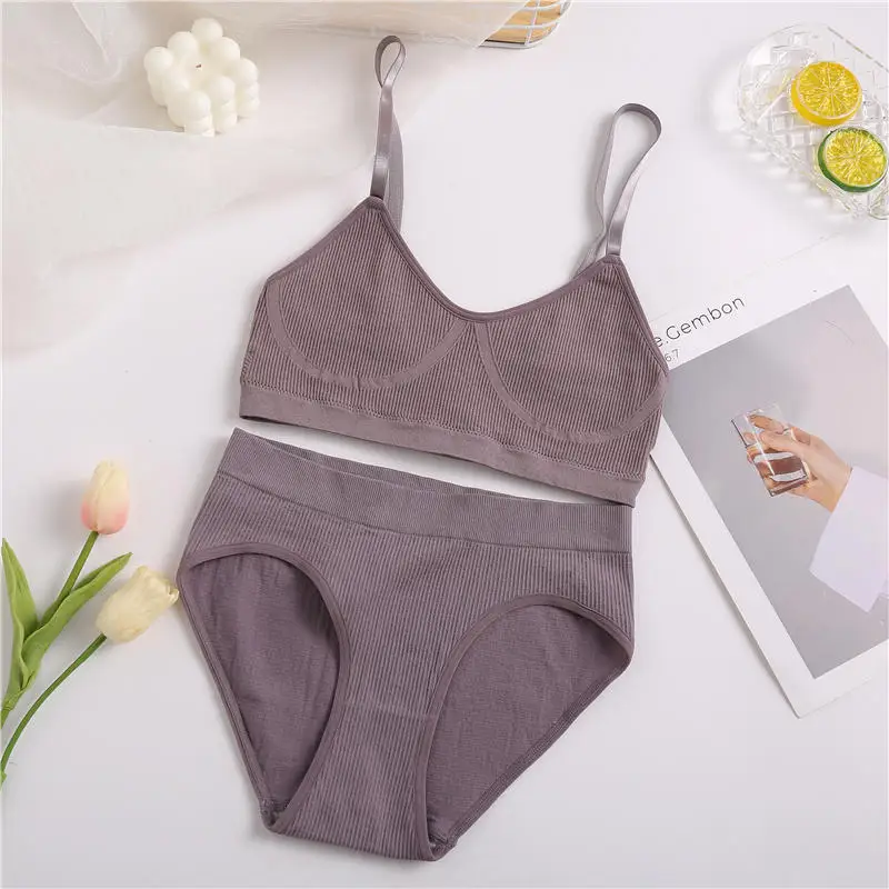 

Women Bra Set Panties Sexy Push Up Bralette Female Fitness Seamless Underwear Sports Lingerie Brassiere Set Tank Crop Tops