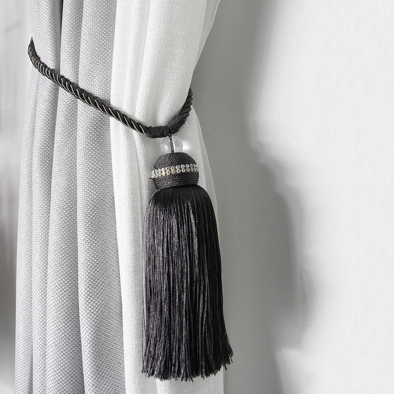 1 шт кисточки для занавесок Tieback алмаз бахрома висит джинсовое пальто с бахромой в
