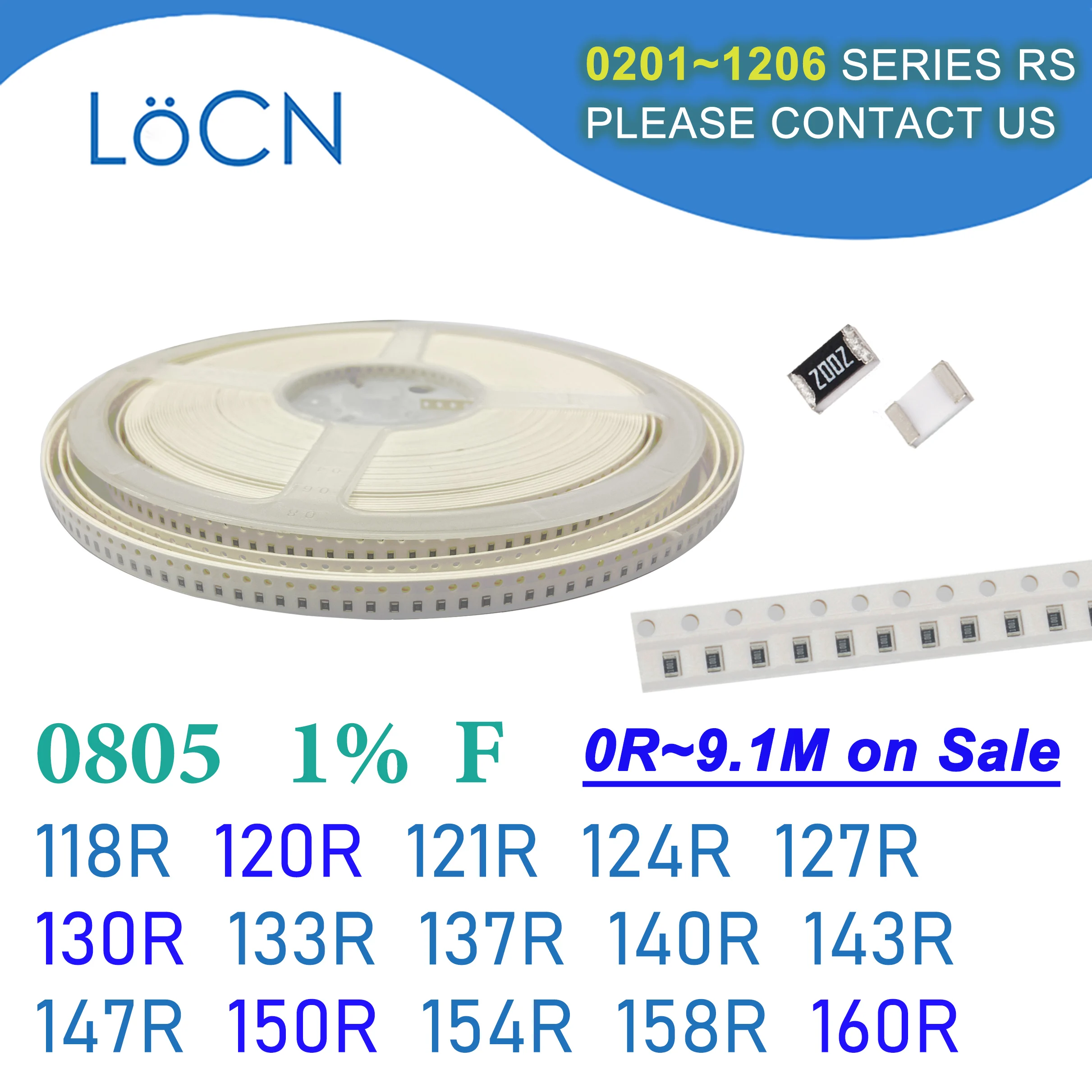 0805 1% 5000 шт SMD резистор F 118R 120R 121R 124R 127R 130R 133R 137R 140R 143R 147R 150R 154R 158R 160R 2012 Ом