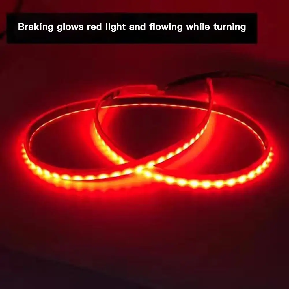 Car Additional Stop Light Dynamic Streamer Floating LED Strip 12v Auto Trunk Tail Brake Running Turn Signal Automobile Lamp | Автомобили и