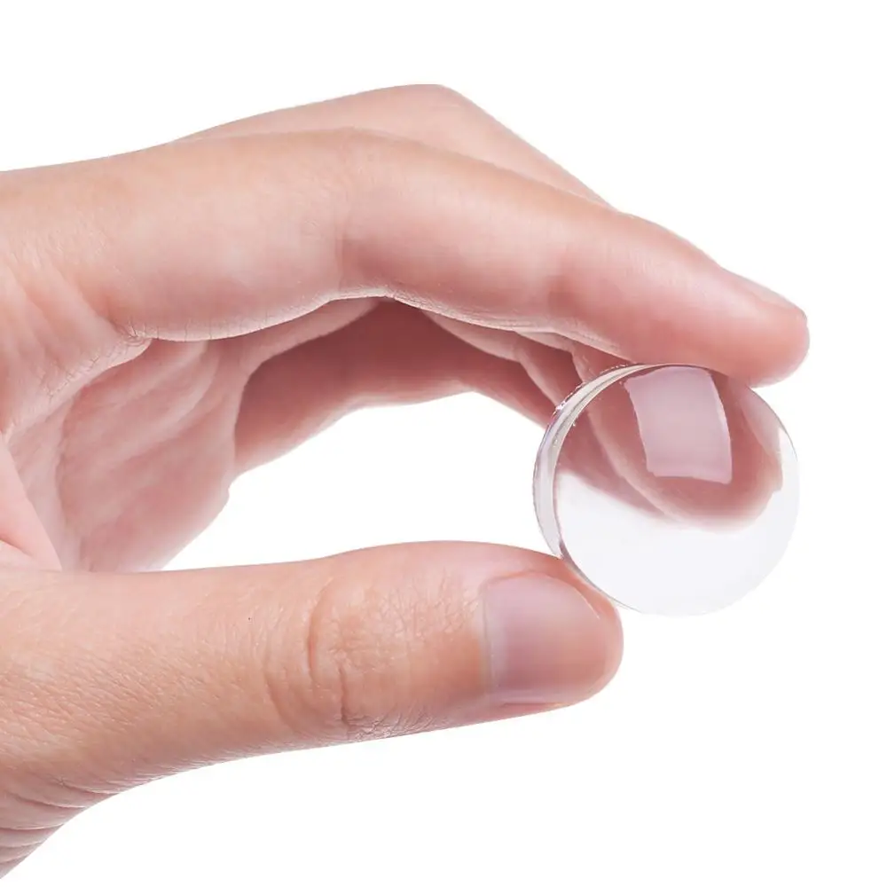 Полностью прозрачный силиконовый штамп для ногтей с большим скребком