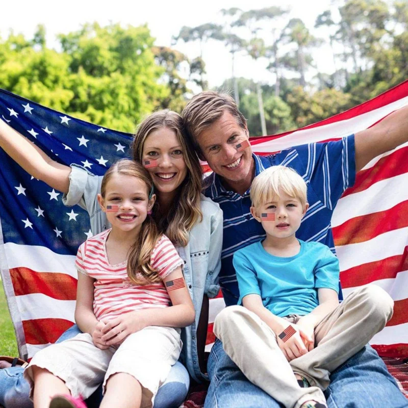 250 шт/рулон наклейки с американским флагом патриотические для вечерние украшения