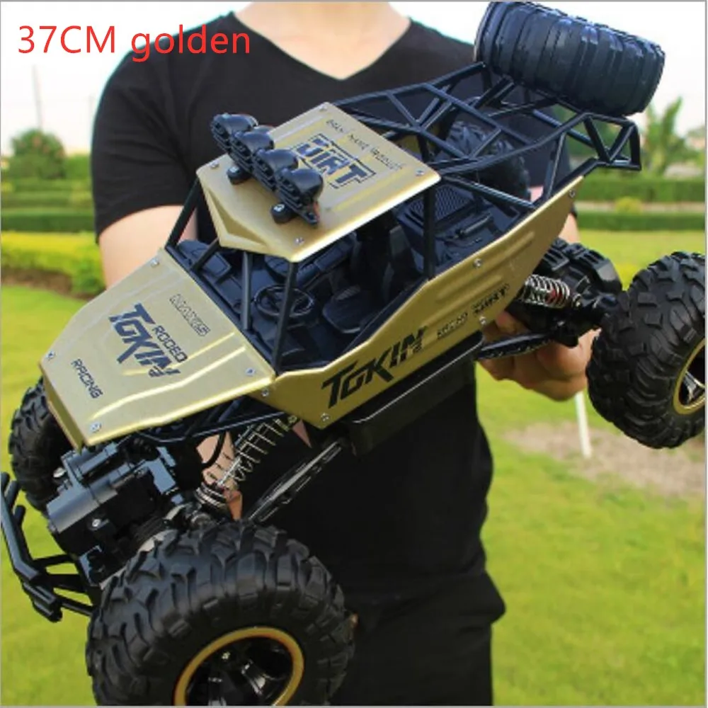 1:12 1:16 RC автомобиль 4WD 4x4 2,4G Bigfoot пульт дистанционного управления багги модель внедорожника скалолазание Грузовики Игрушки для мальчиков Детский подарок джипы - Цвет: 37cm alloy gold