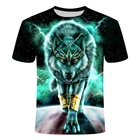 Мужская футболка с 3D-принтом волка, повседневная мужская футболка от известного бренда, молодежные модные смешные футболки, мужская одежда, Топы И Футболки в стиле хип-хоп, новинка 2020