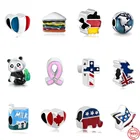 2021 новый стиль, Лидер продаж, панда, торт, замок, крест, сэндвич-Шарм, подходят к оригинальным шармам Pandora, серебро 925, браслет, подлинные подарки