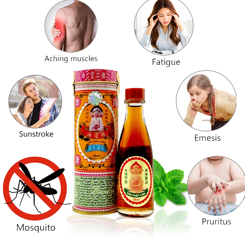 Вьетнамское масло Будды 25 мл для снятия головной боли зубной головокружения в