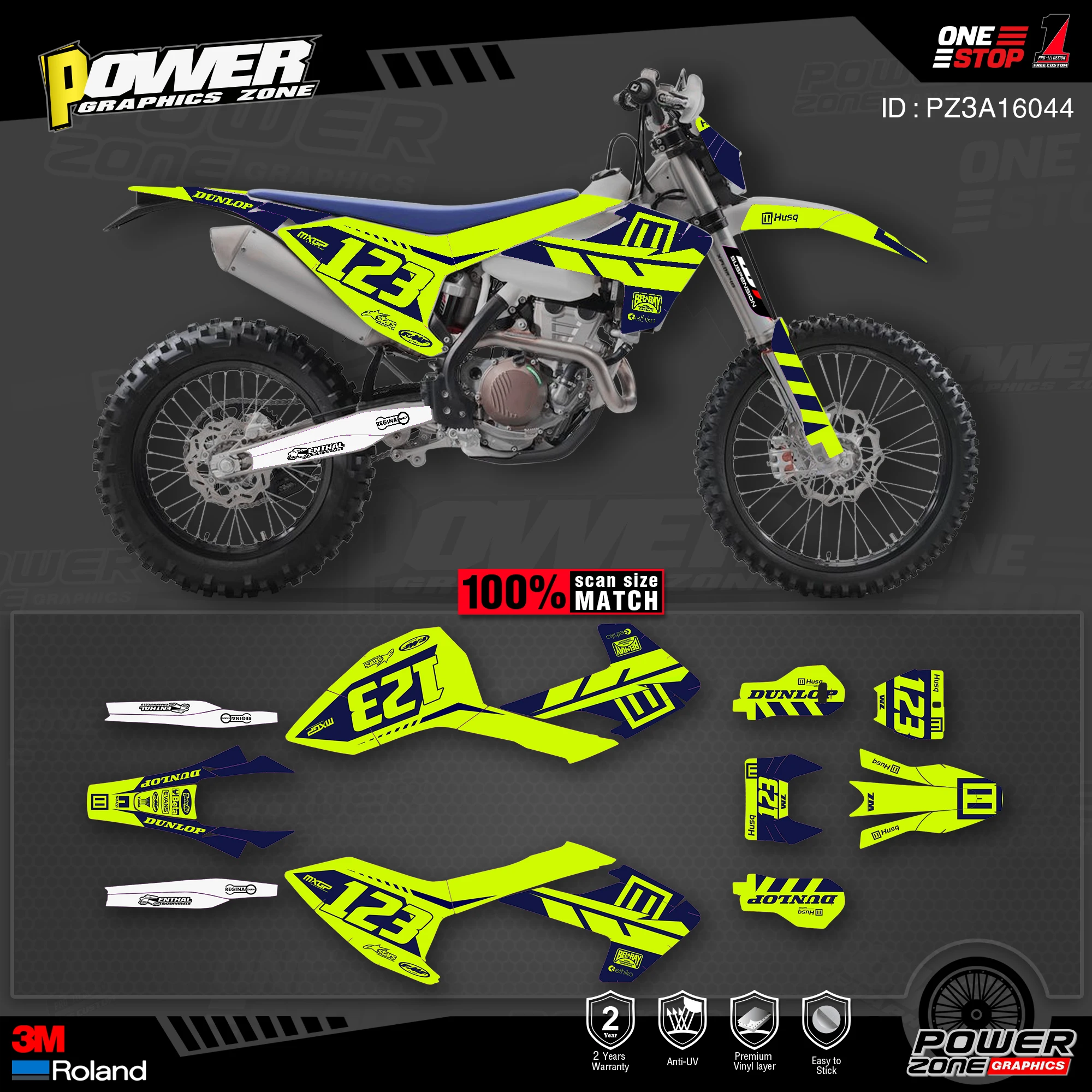 Набор графических наклеек PowerZone Custom Team наклейки 3M s для Husqvarna 2016-18 TC FC TX FX FS 2017-19 TE FE