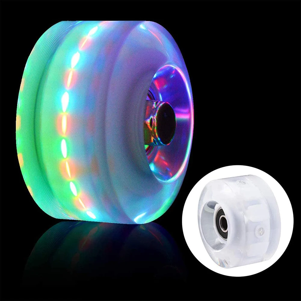 

4PCS LED Flash Wheels Colorful Roller Skate Wheels Light Night Luminous Skateboard Roller Lights For Adults Kids