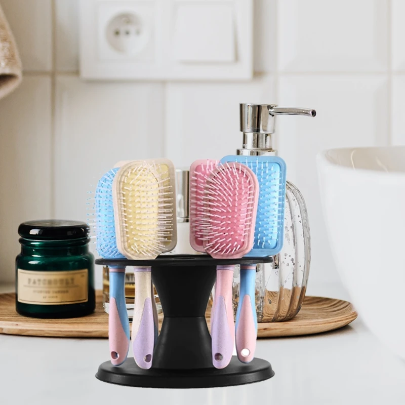 

Round Hair Styling Tools Stand Salon Brushes Organizer Scissors Roll Comb Container Accessories Holder