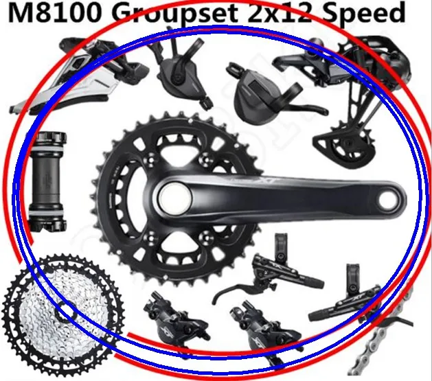 DEORE XT M8100 Groupset 2*12S BOOST MTB велосипед 170 мм 175 тормоз Skilful кассета YBN Chain|Велосипедный
