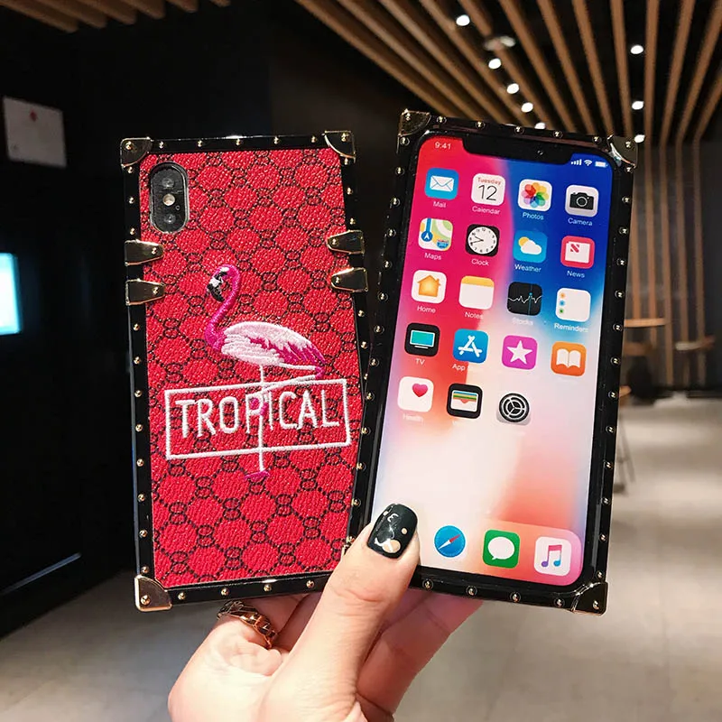 Роскошный бренд Фламинго телефонные чехлы Чехол для iphone X XR XS MAX 6 6s 7 8 Plus чехол Coque