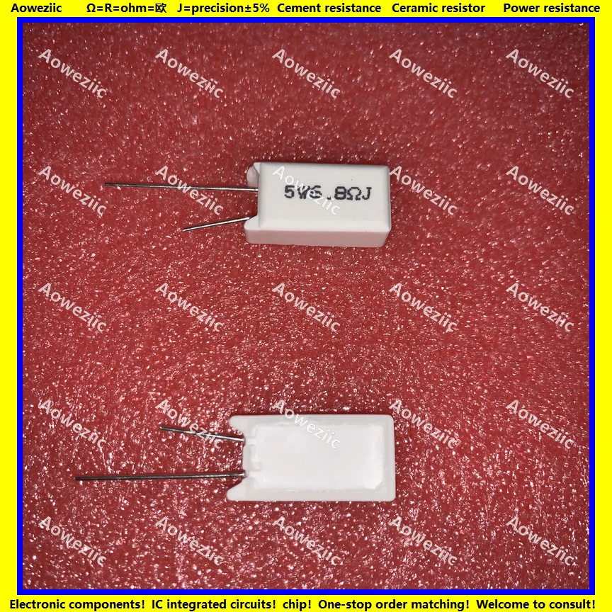 10 шт. RX27 5 вертикальное цементное сопротивление Вт 6 8 Ом 6.8R 6.8RJ 5W6.8RJ 5W6R8J