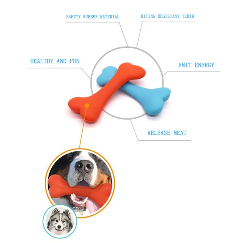 Pet Bite-resistant в форме кости собака интерактивная игрушка Жевательная лечение игрушка резиновая молярная палка улучшает здоровье собаки