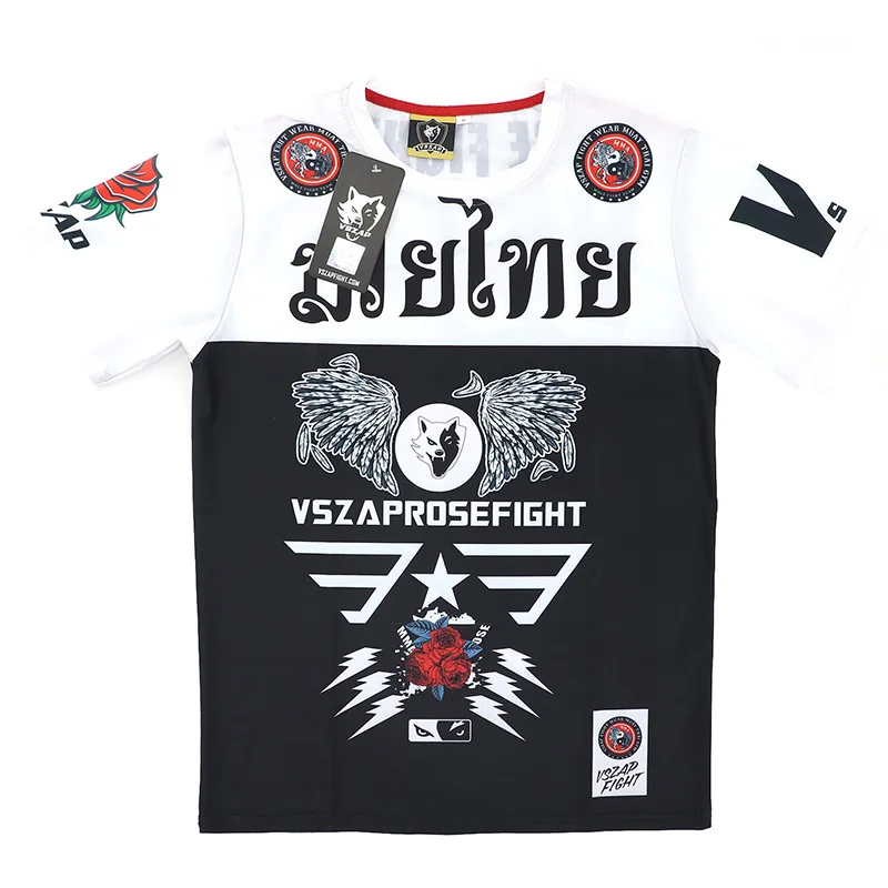 VSZAP MMA Спортивная футболка Муай Тай Фитнес Бокс джиу джитсу тренажерный зал