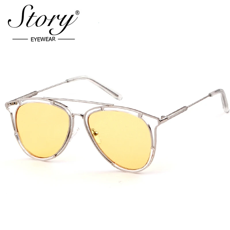 Женские солнцезащитные очки в винтажном ретро-стиле с металлической оправой