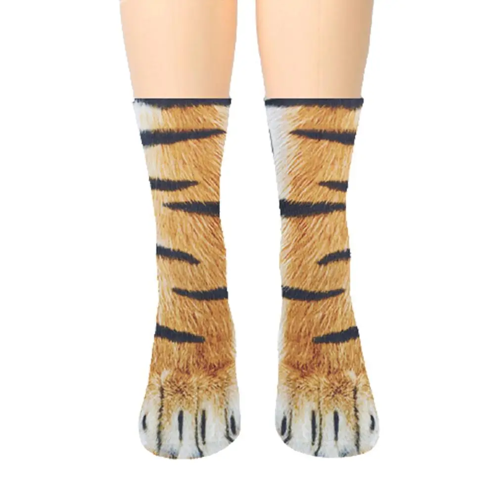 

New Funny Unisex Adult Kids Elastic Sock Animal Paw Foot Crew Feet 3D Socks Print B0G9
