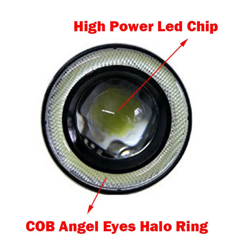 

Wireless Angel Eyes Fog Lamps 3 Inch 30W Driving Ice Blue Halo Rings LED