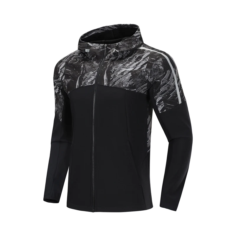 Li-Ning, Мужская ветровка для бега, зимняя, флисовая, облегающая, толстая куртка, 91.1% полиэстер, 8.9% спандекс, подкладка, спортивное пальто AFDP505 COND19