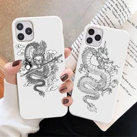 luxury dragon cool phone case white candy color for iphone 11 12 mini pro xs max 8 7 6 6s plus x se 2020 xr