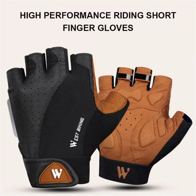 

Велосипедные перчатки, перчатки для фитнеса с открытыми пальцами, противоскользящие амортизирующие потопоглощающие тканевые мужские и же...