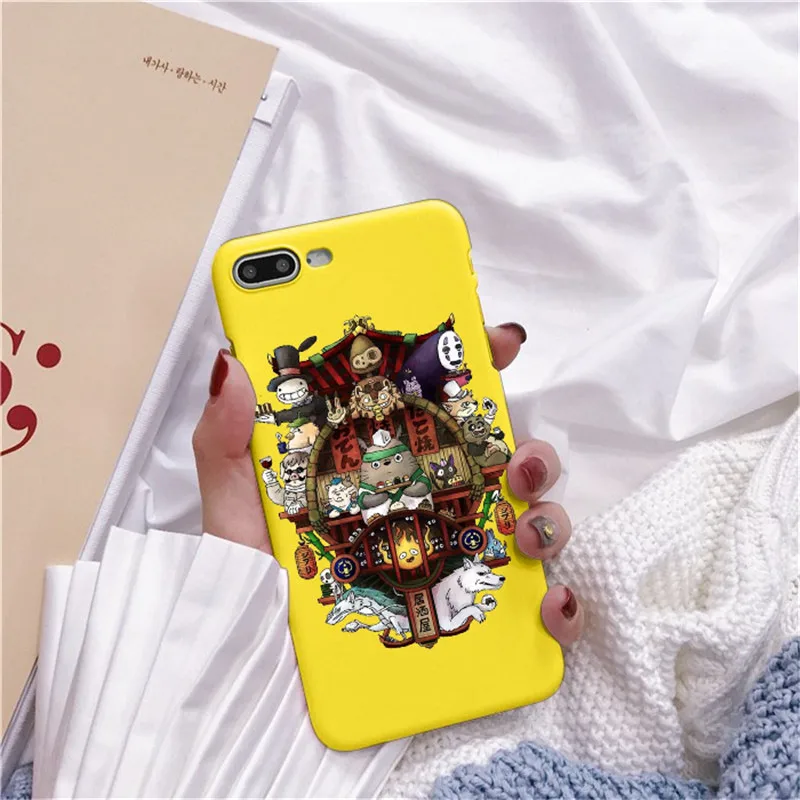 TPU Bonito Тоторо, гибли Аниме Миядзаки Viagem de Chihiro Kaonashi Мягкий ТПУ Caso de Telefone кларо Para iPhone 7 8 Plus 6 5 Max 4 - Цвет: TPU