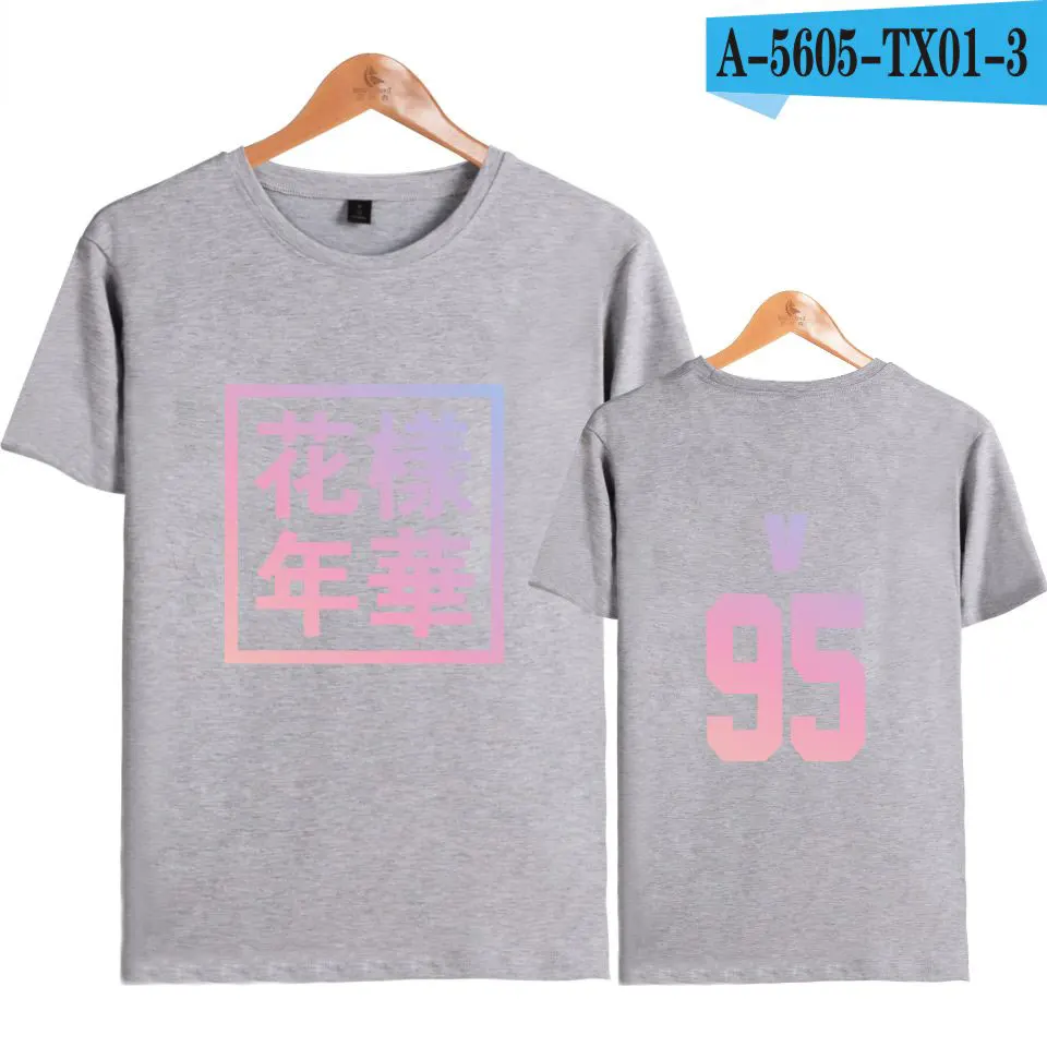 Gray Корейская Футболка Kpop bangtan/футболка с короткими рукавами черного и серого цвета для мальчиков хлопковые футболки для молодых женщин Forever популярные футболки - Цвет: Gray