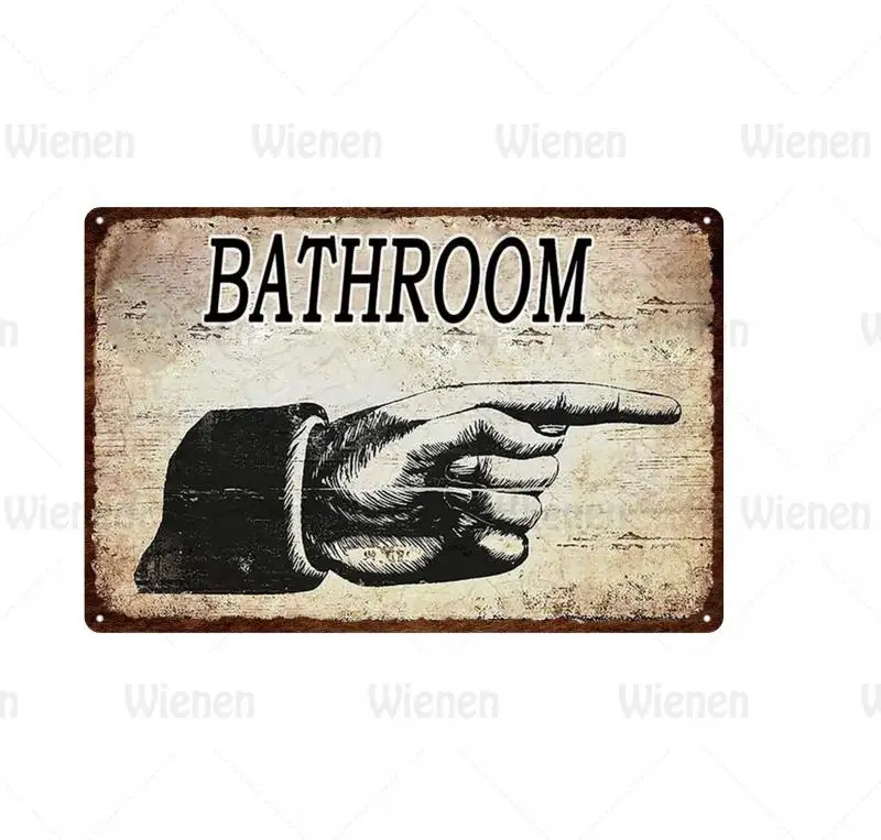 

Vintage Poster Creative Guide Sign Metal Tin Painting Finger Location Wall Decor Shop Garage Parking Restaurant Laundry Vip Room