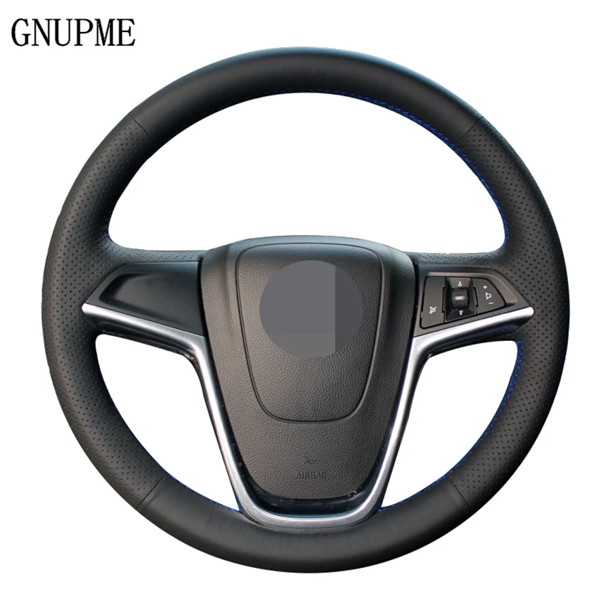 

DIY Black Artificial Leather Car Steering Wheel Covers Wrap for Opel Ampera 2012 Zafira Tourer Astra (J) 2010-2015