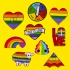 Эмалированные заколки ЛГБТ, в форме сердца, флага, радуги нашивки на рюкзаке, Значки для одежды