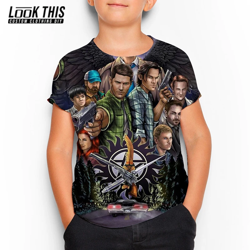 

Supernatural Boy Girl Summer Loose Soft Tshirt Teen Child Cool 3D Oversized T Shirts Children's Short Sleeves New Tees Tops